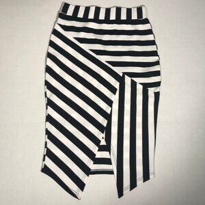 Pure Hype Asymmetrical Stripe Black/ White Skirt  Size M